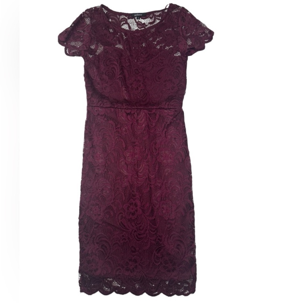 Ambiance Deep Wine Lace Midi Dress